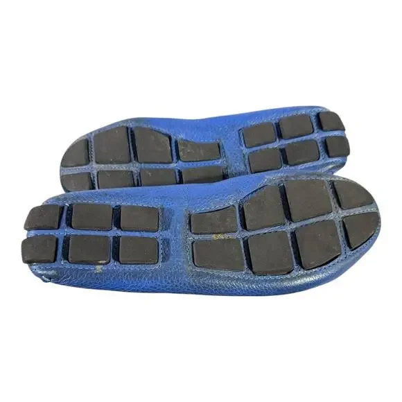 Saks Fifth Avenue Driving Moccasins Men’s Size 7.5 Blue EV-3102 Pebbled Leather - Picture 8 of 8